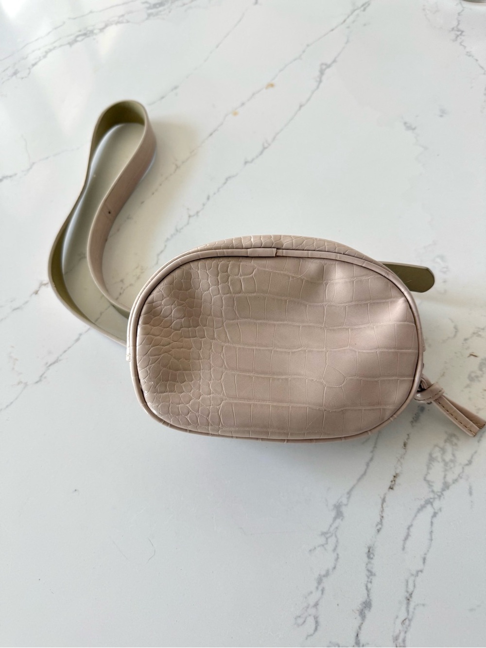 Anthropologie Croc Embossed Belt Bag